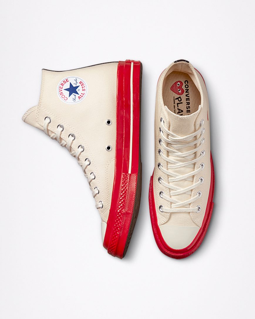 Dámské Boty Vysoké Converse x Comme des Garçons PLAY Chuck 70 Červené | CZ JPYL49